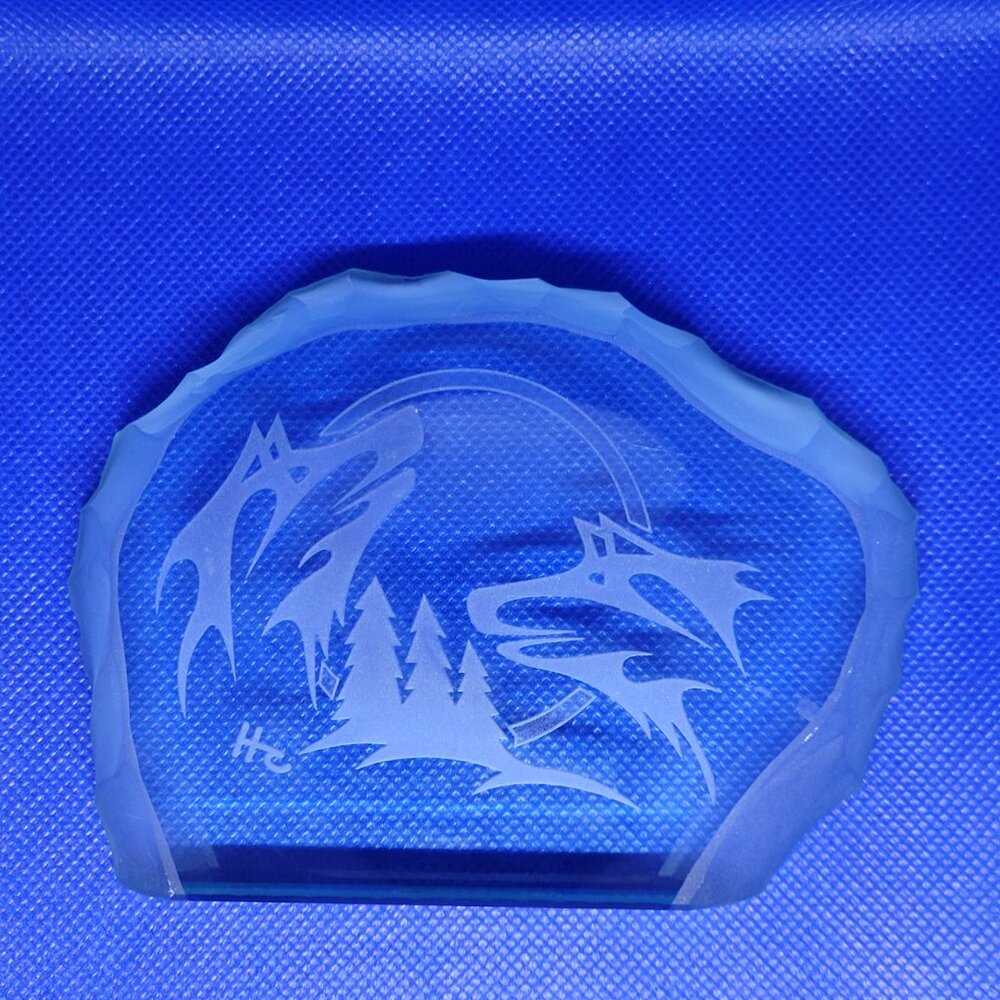 First Nations Artist Glass Art "BROTHER WOLF" by Steven Hearns